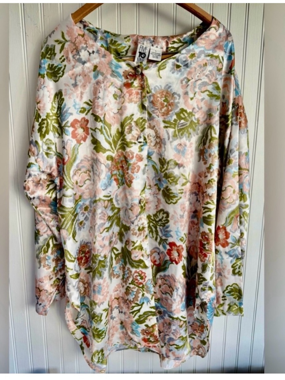 Vintage Vanity Fair Floral Button Nightshirt Size L